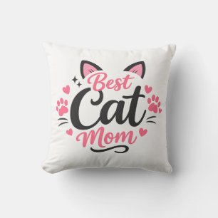 Cojín Decorativo Mejor Mamá de Gatos