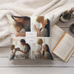 Cojín Decorativo Mejor Mamá de la historia | Collage de fotos de ni<br><div class="desc">Crea un regalo dulce para la mamá este Día de la Madre con esta almohada de cuatro collage de fotos. La "mejor Mamá de la historia" aparece en el centro con letras rosas claras colocadas en un cuadrado blanco. Personalizar con cuatro fotos cuadradas. En el lado inverso aparecen rayas rosas...</div>