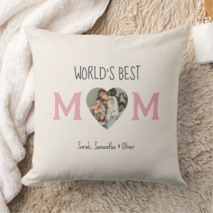 Cojín Decorativo Mejor Mamá del Mundo - Fotografía del corazón y te