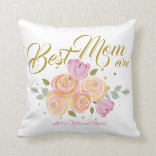 Cojín Decorativo Mejor mamá elegante personalizada nunca