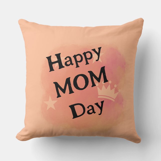 Cojín Decorativo mejor mamá feliz mamá día simple paja moderna (Anverso)