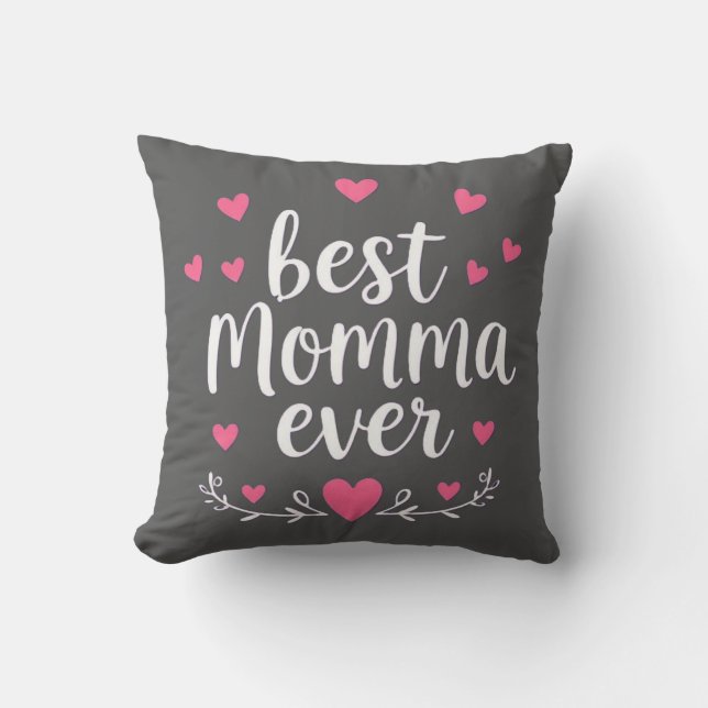 Cojín Decorativo mejor mamá gris (Anverso)