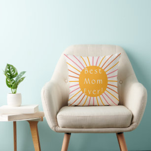 Cojín Decorativo Mejor Mamá Nunca Boho Retro Sun