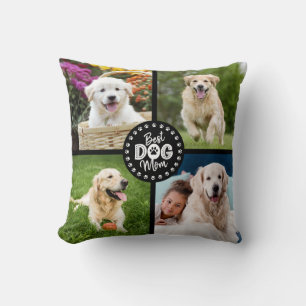 Cojín Decorativo Mejor Mamá Perro Personalizado 4 Fotos Patas Negri