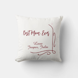 Cojín Decorativo Mejor mamá siempre amor rojo español frontera eleg