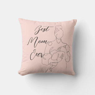 Cojín Decorativo Mejor Mamá Siempre De Moda Una Línea Madre Bebé