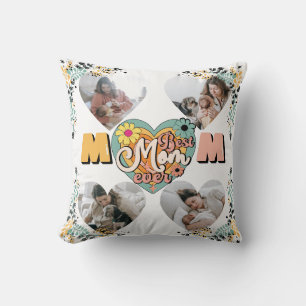 Cojín Decorativo Mejor Mamá Siempre Forma Multicorazón Foto Fleece
