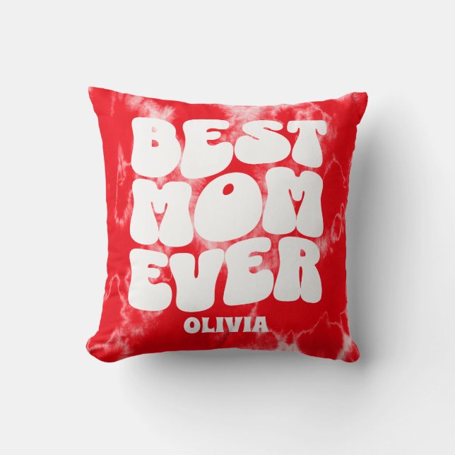 Cojín Decorativo Mejor Mamá Siempre Rojo Tye (Anverso)