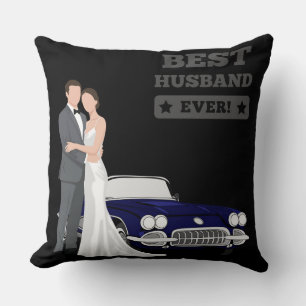 Cojín Decorativo Mejor Marido del Mundo Pareja de Boda con Coche An