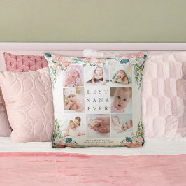 Cojín Decorativo MEJOR NANA NUNCA 8 Collages de fotos Personalizado