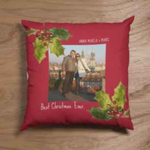 Cojín Decorativo Mejor Navidad Pareja Fotografía