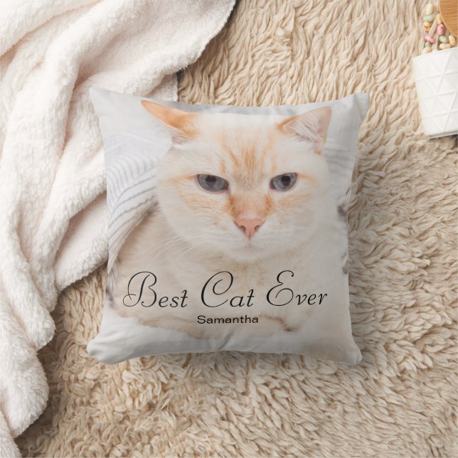 Cojín Decorativo Mejor nombre de foto para gatos (Manta)