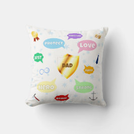 Cojín Decorativo Mejor Palabra del Día del Padre Nubes de palabras 