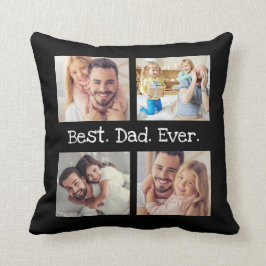 Cojín Decorativo Mejor Papá Cada Vez 4 Collage de fotos Divertido K