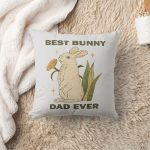 Cojín Decorativo Mejor Papá Conejo de Todos los Días Humor Día del