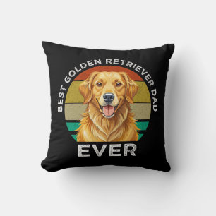 Cojín Decorativo Mejor papá de Golden Retriever de todos los tiempo