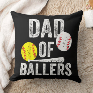 Cojín Decorativo Mejor papá de jugadores de pelota de todos los tie