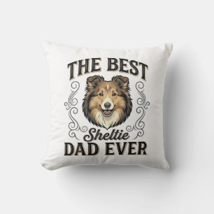Cojín Decorativo Mejor Papá de Sheltie de Todos los Tiempos Diseño