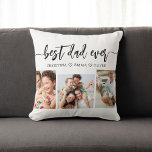 Cojín Decorativo Mejor Papá de siempre - Collage de fotos del Día d<br><div class="desc">Celebrar el Día del Padre con el mejor Cojín decorativo de Collage de fotos de papá. Este keepsake personalizado incluye un bello collage de preciadas fotos que capturan momentos especiales con tu padre. Está decorado con materiales de alta calidad y aporta un toque elegante y sentimental a cualquier espacio, perfecto...</div>