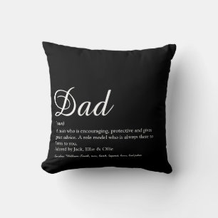 Cojín Decorativo Mejor papá de todos, papá, definición de padre Scr