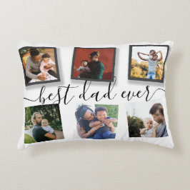 Cojín Decorativo Mejor Papá del Mundo Collage de 6 Fotos para Insta