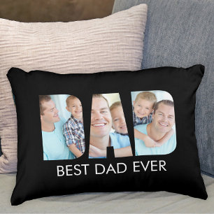 Cojín Decorativo Mejor Papá del Mundo Foto Negro