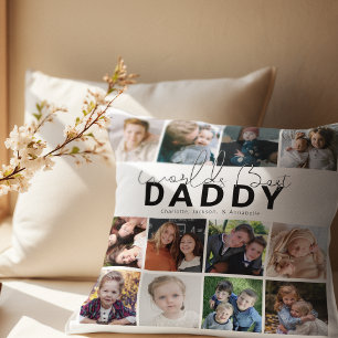 Cojín Decorativo Mejor Papá del Mundo Fotocolage