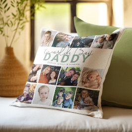 Cojín Decorativo Mejor Papá del Mundo | Fotocolage