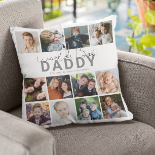 Cojín Decorativo Mejor Papá del Mundo   Fotocolage