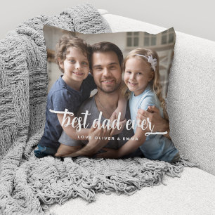 Cojín Decorativo Mejor Papá del Mundo Guión Día del Padre Foto