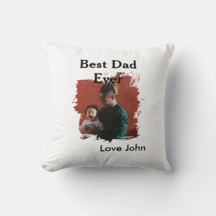 Cojín Decorativo Mejor papá del mundo regalo de padre foto nombre s