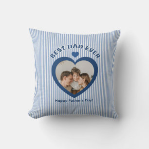 Cojín Decorativo Mejor Papá del Mundo Tarjeta de Foto del Corazón P