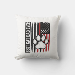 Cojín Decorativo Mejor papá gato de todos Patriótico diseño de band