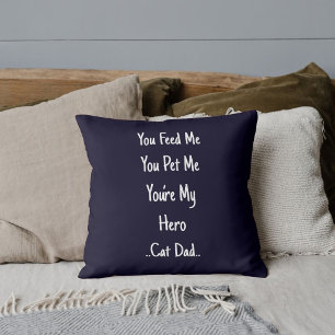 Cojín Decorativo Mejor papá gato de todos Personalizado Azul Marino