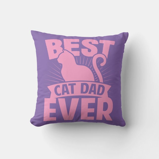 Cojín Decorativo Mejor Papá Gato - Silhouette Gato (Anverso)