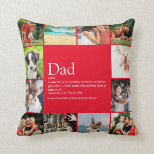 Cojín Decorativo Mejor papá padre definición 12 Foto Rojo
