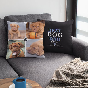 Cojín Decorativo Mejor Papá Perro del Mundo 4 Foto Personalizado