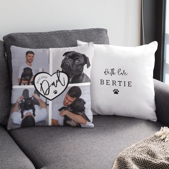 Cojín Decorativo Mejor Papá Perro | Fotocolage (Subido por el creador)