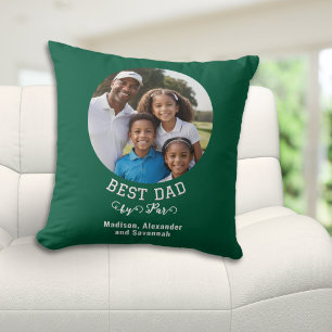 Cojín Decorativo Mejor Papá por Par Golf Verde Foto del Día del Pad