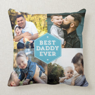 Cojín Decorativo Mejor Papi Moderno Cada 4 Collages de fotos