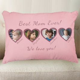 Cojín Decorativo Mejor Personalizado de mamá de cuatro fotos