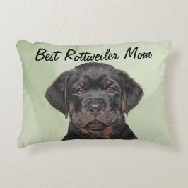 Cojín Decorativo Mejor Pillow de acento para mamá de Rottweiler