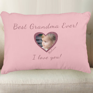 Cojín Decorativo Mejor plantilla de foto de abuela con foto persona