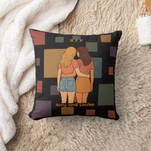 Cojín Decorativo Mejores Amigas BFF Amigas Personalizadas