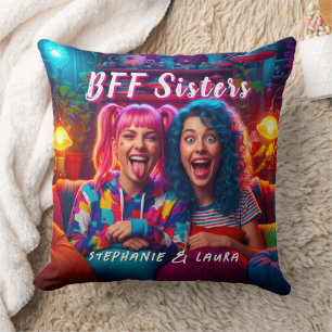 Cojín Decorativo Mejores Amigas Hermanas Divertidas BFF