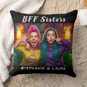 Cojín Decorativo Mejores Amigas Hermanas Divertidas BFF