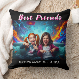 Cojín Decorativo Mejores Amigas Hermanas Divertido 