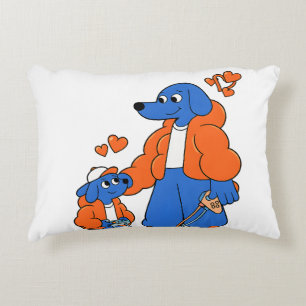 Cojín Decorativo Mejores amigos: dúo de perro azul padre e hijo (Na