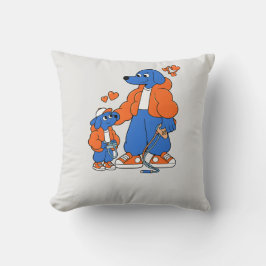 Cojín Decorativo Mejores amigos: dúo de perro azul padre e hijo ( O