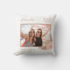Cojín Decorativo Mejores amigos foto nombres blancos año pampas hie